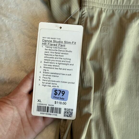 NWT Lululemon Dance Studio Slim-Fit HR Flared Pants in Sheer Oak - Picture 3 of 5
